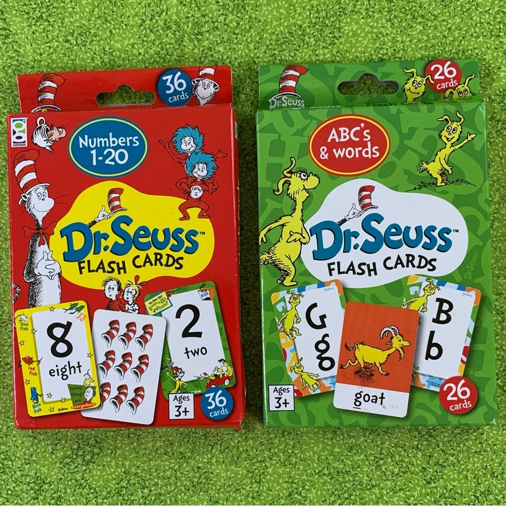 Dr. Seuss Flash Cards - Numbers 1-20 and ABC’s and Words.